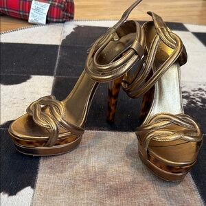 Gucci Bronze High Heel Sandals